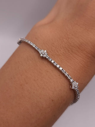 Bracelet en diamant Moissanite taille ovale de 13,50 ct pour femme