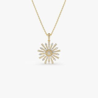 Collier unique en diamants taille ronde et baguette pour elle