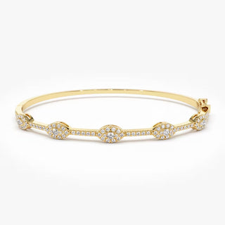 Bracelet jonc en moissanite à diamants taille ronde pour femme