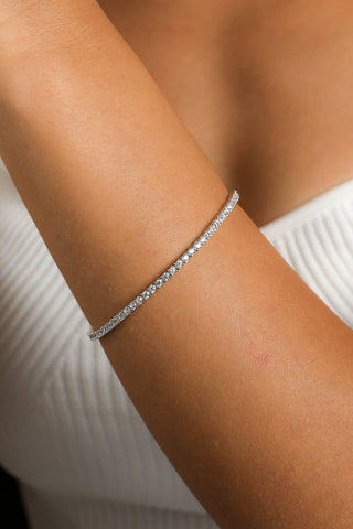 Pulsera de tenis con diamantes de talla redonda para mujer