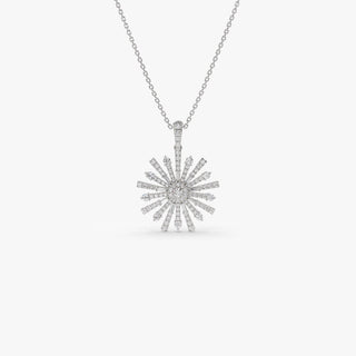 Collier unique en diamants taille ronde et baguette pour elle