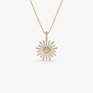 Collier unique en diamants taille ronde et baguette pour elle