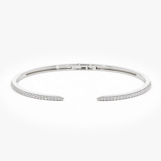 Brazalete con diamantes de talla redonda para mujer