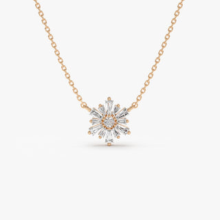 Collier en diamant taille baguette rond et conique pour elle