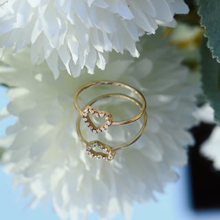 Alliance de mariage en diamants en forme de cœur et moissanite à coupe ronde