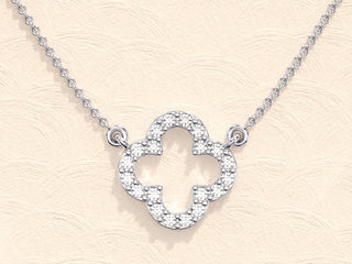 Collier Clover en diamant et moissanite pour femme