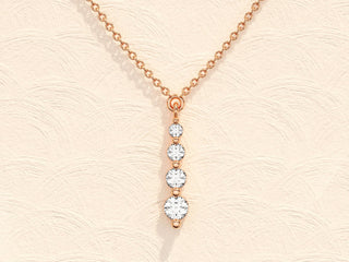 Collier solitaire en diamant à coupe ronde et moissanite pour femme