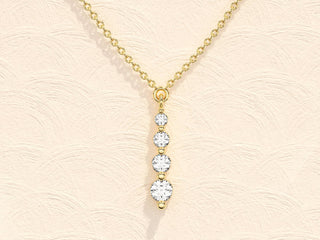 Round Cut Moissanite Diamond Solitaire Necklace for Women