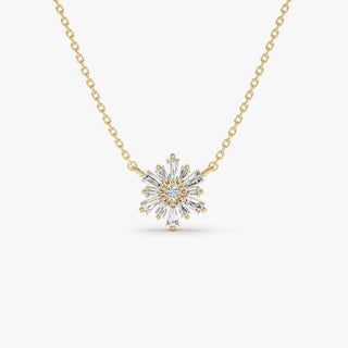 Collier en diamant taille baguette rond et conique pour elle