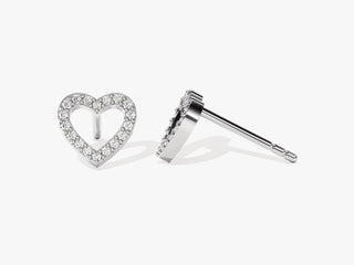 Open Heart Shape Moissanite Diamond Earrings for Women