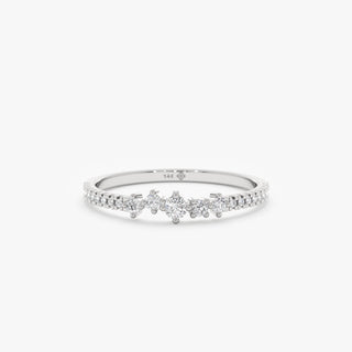 Bague de fiançailles en or 14 carats avec diamants ronds pour femme 