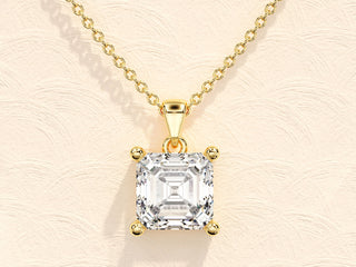 Collier en diamants taille Asscher et moissanite pour femme