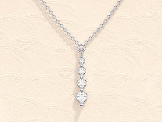 Round Cut Moissanite Diamond Solitaire Necklace for Women