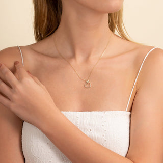 Collier en forme de cœur avec diamants taille ronde pour elle