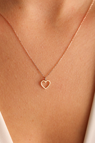 Collar con colgante de corazón de oro macizo de 14 quilates para regalo de San Valentín