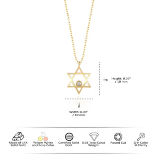 Star of David Lab Grown Diamond Necklace for Her