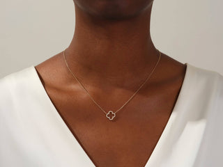 Collier Clover en diamant et moissanite pour femme