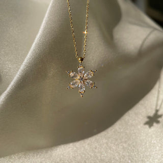 0.90 TCW Round & Pear Cut White Snowflake Moissanite Diamond Necklace