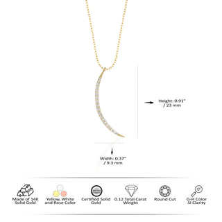 Crescent Moon Moissanite Diamond Necklace for Women