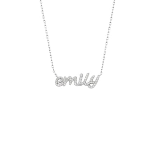 Nameplate Moissanite Diamond Necklace for Women