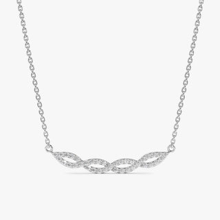 Swirl Diamond 14k Solid Gold Infinity Necklace for Her