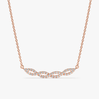 Swirl Diamond 14k Solid Gold Infinity Necklace for Her