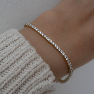 Bracelet tennis rond en diamant et moissanite pour femme