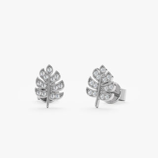 Pendientes de hoja de diamante de talla redonda para regalo de Halloween