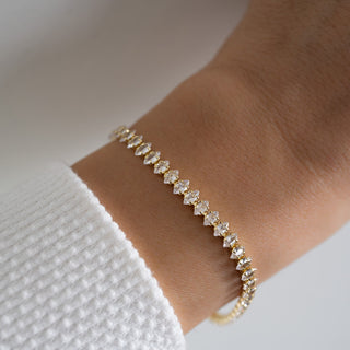 Bracelet tennis en diamant taille marquise et moissanite pour elle 