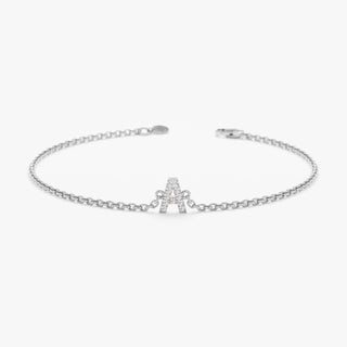 Bracelet lettre diamant pour femme cadeau d'anniversaire 