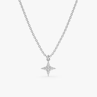 Collier avec diamants en moissanite North Star à taille ronde de 0,07 TCW