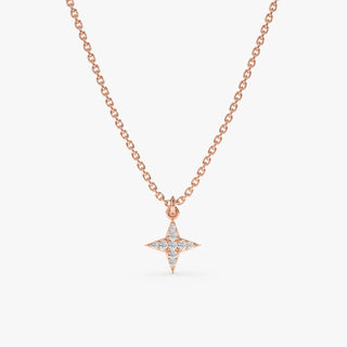 Collier avec diamants en moissanite North Star à taille ronde de 0,07 TCW