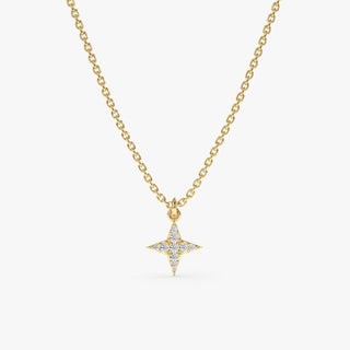 Collier avec diamants en moissanite North Star à taille ronde de 0,07 TCW