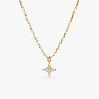 Collier étoile du Nord en diamant taille ronde pour femme