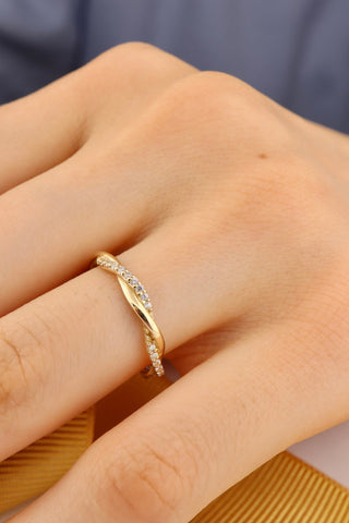 Anillo de bodas con moissanita y diamante de talla redonda para regalo de Navidad