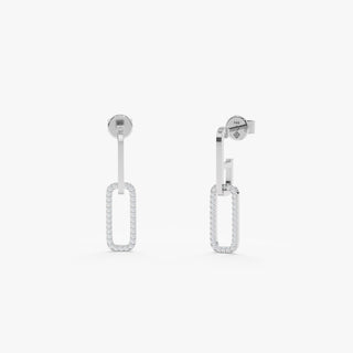 Boucles d'oreilles pendantes en diamant taille ronde pour elle 