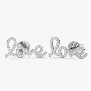 0.39CT Round Moissanite Diamond Love Stud Earrings For Women