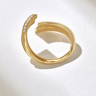 Bague en diamant à taille ronde pavée pour femme