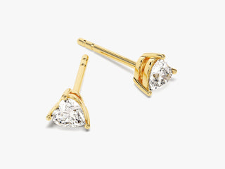 Heart Cut Moissanite Diamond Earrings for Her in Yellow Gold