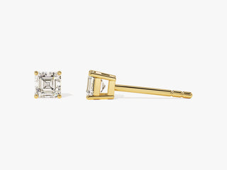 Pendientes de diamantes moissanita solitarios Asscher de 0,50 ct para mujer