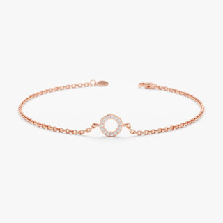 Bracelet délicat en or massif avec diamants pour elle 