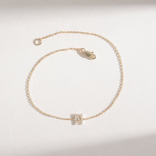 Bracelet lettre diamant pour femme cadeau d'anniversaire 