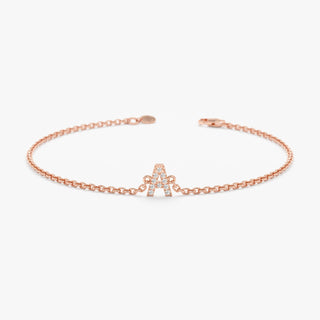 Bracelet lettre diamant pour femme cadeau d'anniversaire 