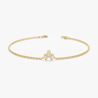 Pulsera de diamantes con letras para mujer, regalo de cumpleaños 