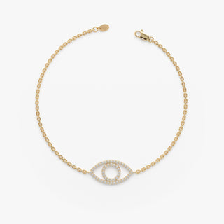 Bracelet contre le mauvais œil en diamant taille ronde pour elle 