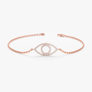 Bracelet contre le mauvais œil en diamant taille ronde pour elle 