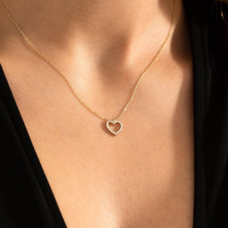 Collar de diamantes de moissanita en forma de corazón para mujer