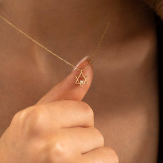 Star of David Lab Grown Diamond Necklace for Her