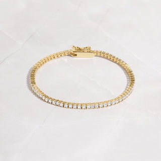 Bracelet tennis rond en diamant et moissanite pour femme