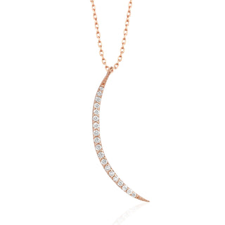 Collier croissant de lune en diamant moissanite pour femme